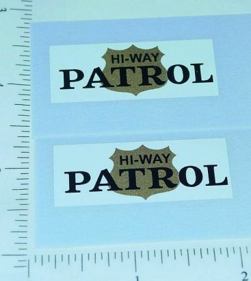 Pair Mini Tonka Jeep Hiway Patrol Door Stickers Main Image