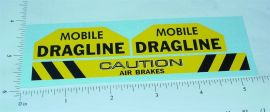 Tonka Mobile Dragline Replacement Sticker Set