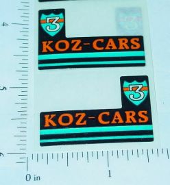 Tiny Tonka Koz Cars Original NOS Sticker Set Pair