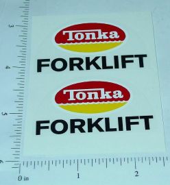 Pair Mighty Tonka Fork Lift Toy Stickers
