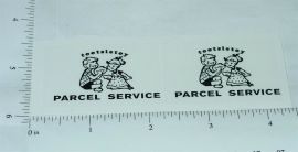 Pair Tootsietoy Parcel Delivery Service Van Sticker Set