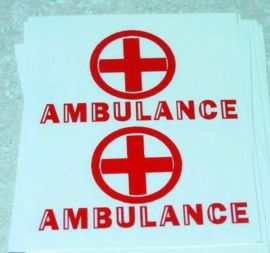 Pair Turner Toys Amvulance Replacement Stickers