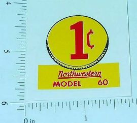 Set of 3 Northwestern Model 60 1C Vend Stickers V-1