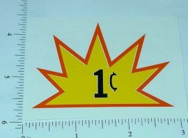 1 INCH AND HALF INCH VINTAGE STYLE 25 C CENT VENDING DECAL SHEET 5 DECALS 