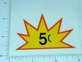 Five Cent Starburst Vending Machine Sticker V-6