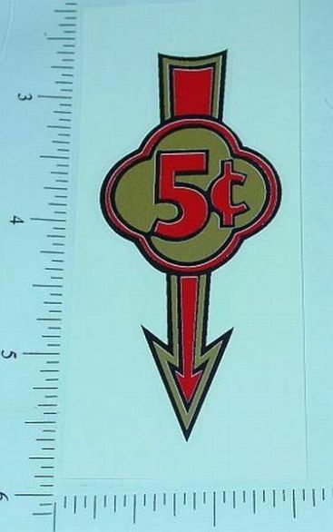 Pair 5 Cent Arrow Vending Machine Stickers V-8 Main Image