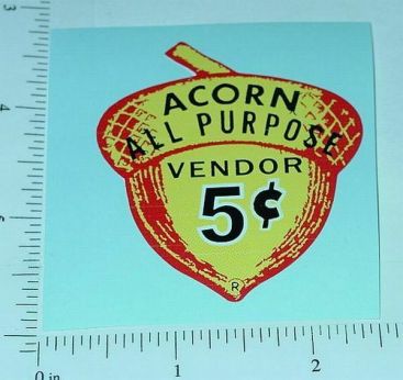 5 Cent Acorn Vending Machine Sticker V-9 Main Image