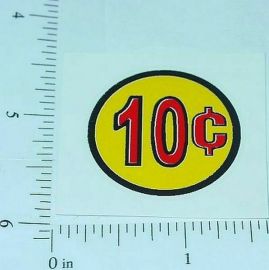 Three (3) Generic 10 Cent Circle Vend Stickers