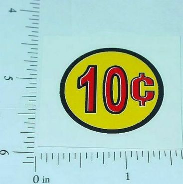 Three (3) Generic 10 Cent Circle Vend Stickers Main Image