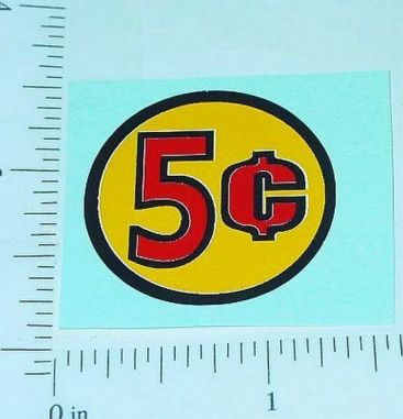 Three (3) Generic 5 Cent Circle Vend Stickers Main Image