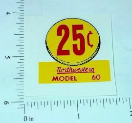 (3) Northwestern Model 60 25 Cent Vend Stickers