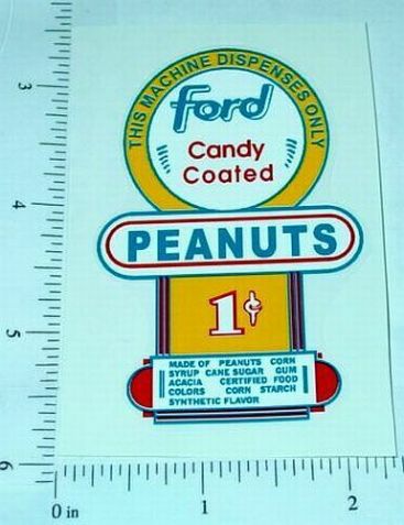 One Cent Ford Peanut Machine Sticker Main Image