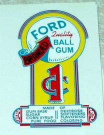 Ford Arrow Branded 1 Cent Gumball Sticker