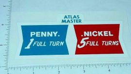 Atlas Master Penny/Nickel Vend Machine Sticker