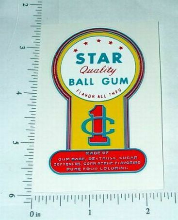 Star Brand Gum 1 Cent Vending Sticker Main Image