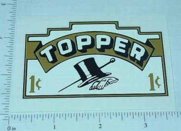 Topper 1 Cent Top Hat Style Vending Sticker Main Image