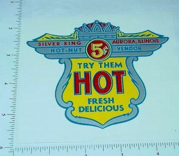 Silver King 5 Cent Hot-Nut Vending Sticker Main Image