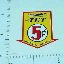 Northwestern Jet 5 Cent Vending Machine Sticker