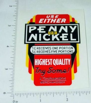 Northwestern Penny/Nickel Vending Sticker Main Image