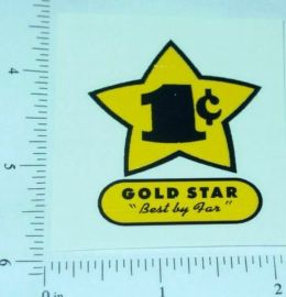 Gold Star 1c Vending Machine Sticker