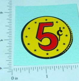 5c Yellow Coin Generic Vending Machine Sticker