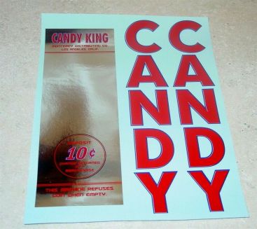 10C Candy King Vending Machine Sticker Set Main Image