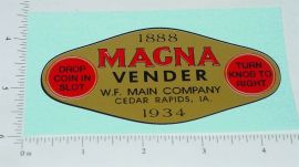 Magna Vender Gold Graphic Replacement Vending Machine Sticker