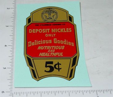 5c Columbus Gold Graphic Replacement Vending Machine Sticker Main Image