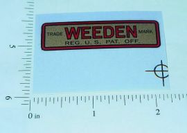 Weeden Steam Engine Replacement Sticker