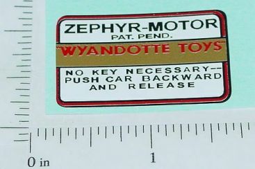 Wyandotte Zephyr Motor Replacement Sticker Main Image