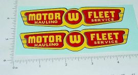 Pair Wyandotte Motor Fleet Semi Trailer Sticker Set