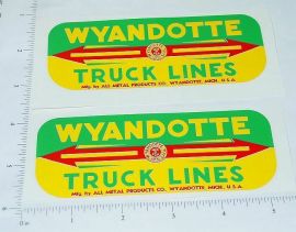 Pair Wyandotte Truck Lines Side Panel Stickers