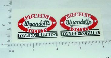 Pair Wyandotte Auto Society Towing Truck Stickers Main Image