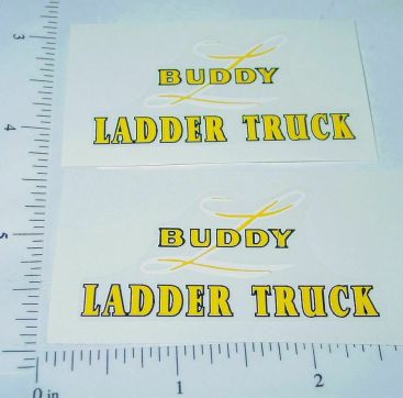 Pair Buddy L Wood Fire Ladder Truck Sticker Main Image