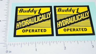 Pair Buddy L Hyd Operated Yel/Bk Dump Truck Stickers Main Image