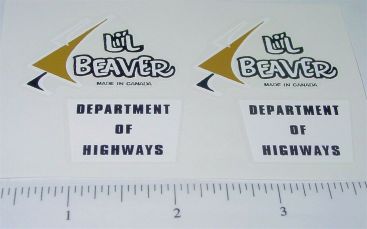 Pair Lil Beaver Dept of Highways Truck Stickers Main Image