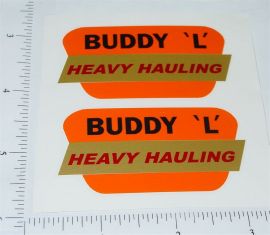 Pair Buddy L Orange Heaving Hauling Stickers