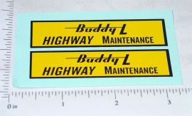 Pair Buddy L Highway Maintenance Sand Loader Stickers