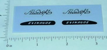 Pair Evinrude Al Craft Toy Boat Motor Sticker Set Main Image