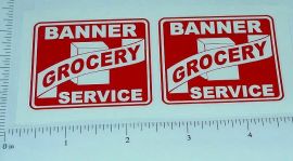 Pair Banner Grocery Service Truck Sticker Set