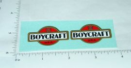 Pair Vintage Boycraft Pressed Steel Vehicle Stickers