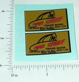 Pair Hoge Siren Fire Chief Replacement Stickers