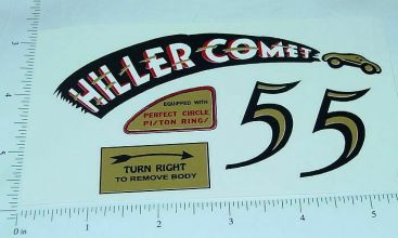 Hiller Comet Tether Car Replacement Sticker Set Main Image