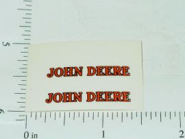 John Deere Name Red with Black Outline Sticker Pair