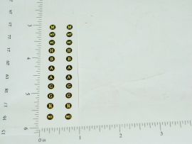 John Deere 1:16 Yellow Lettering w/Black Background Stickers