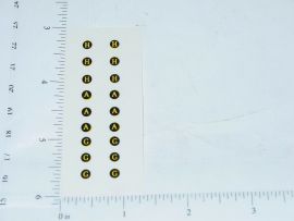 John Deere 1:16 Yellow Lettering w/Black Background Sticker Set