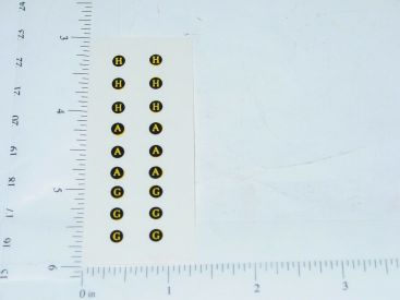 John Deere 1:16 Yellow Lettering w/Black Background Sticker Set Main Image