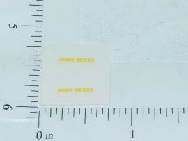 Pair John Deere 1:64 Yellow Name Stickers