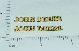 Pair John Deere Yellow/Black 1.75" Text Stickers