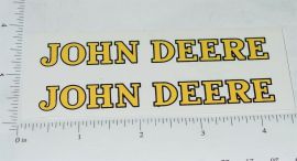 Pair John Deere Yellow/Black 4" Text Stickers Stickers